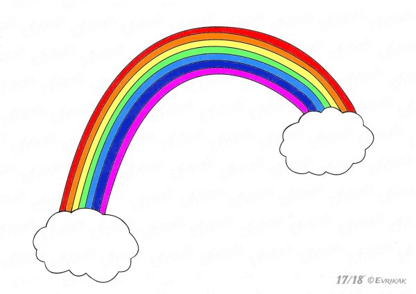 Поэтапное рисование радуги