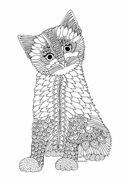 Раскраска антистресс котики