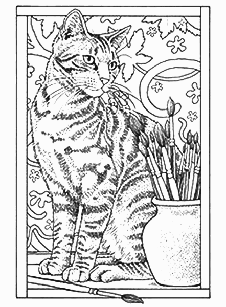 Раскраски для девочек сложные котята