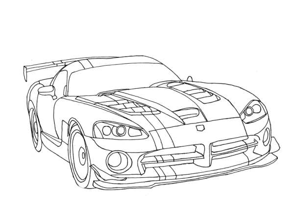 Раскраска машина Додж Вайпер