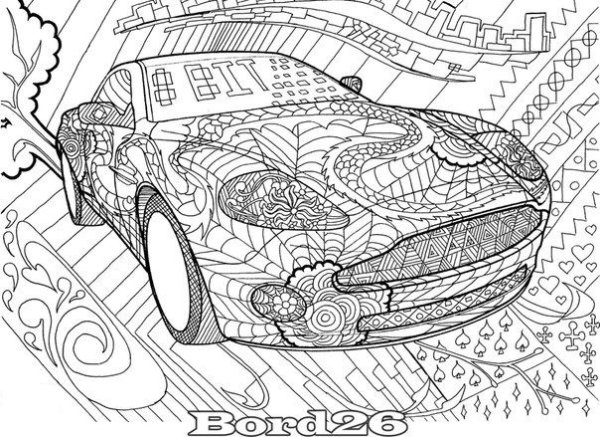 Раскраски антистресс машины