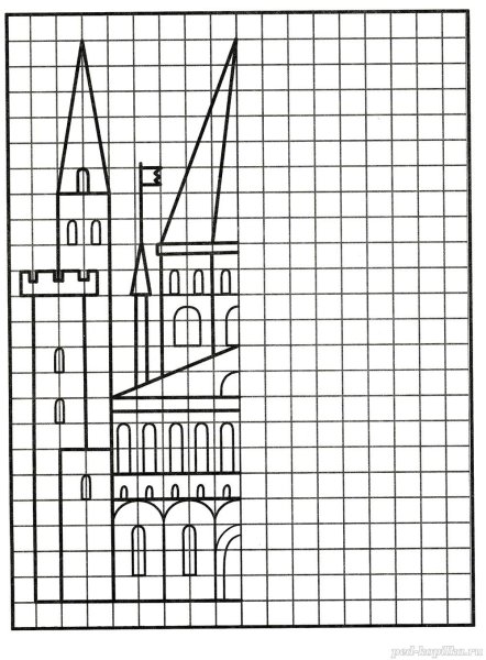 Симметрия по клеточкам для детей
