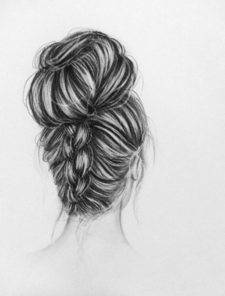 Эскиз вечерней прически