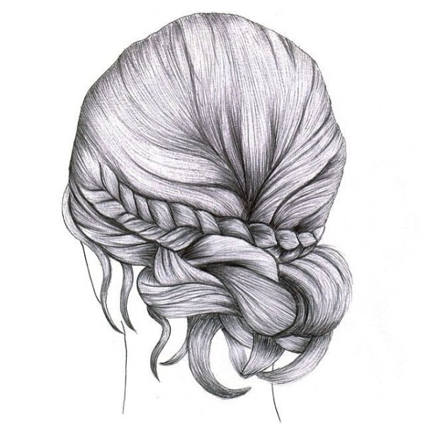 Эскиз прически карандашом
