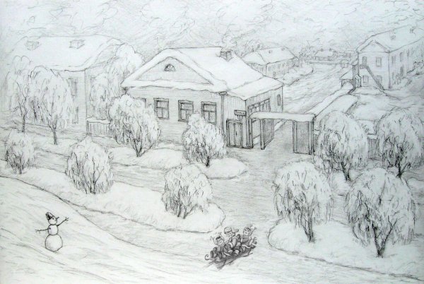 Зимний пейзаж для детей
