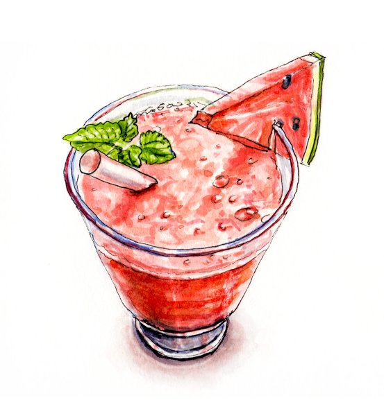 Напитки акварелью