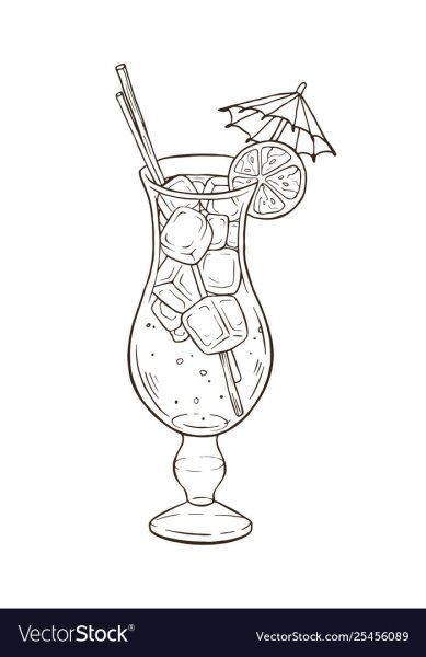 Коктейль набросок