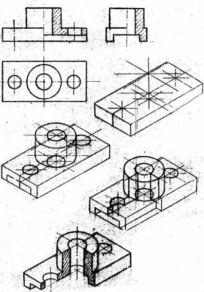 Изометрическая аксонометрическая проекция детали