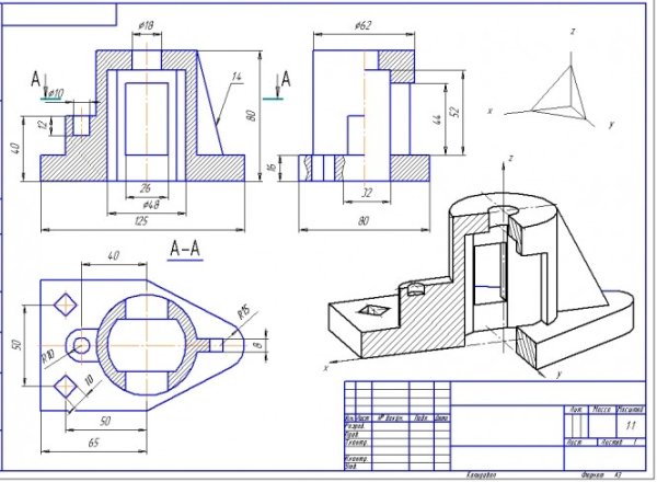 Начертательная геометрия изометрическая проекция