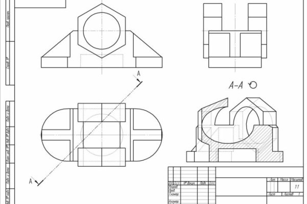 Чертеж корпус Инженерная Графика Автокад