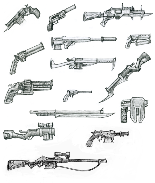 Сбоку референс оружие рисовка