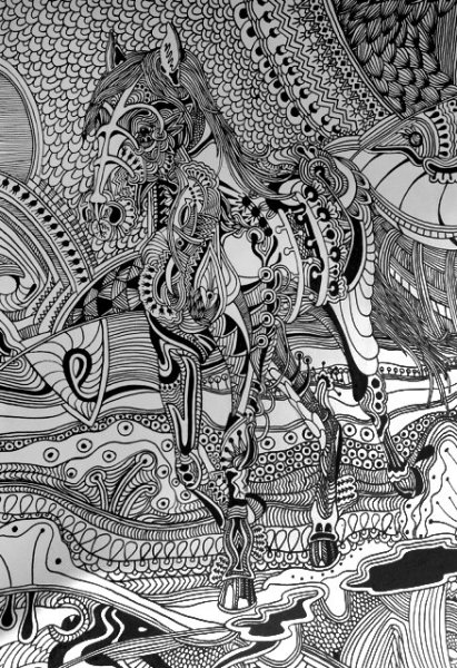 Дудлинг и Зентангл иррациональная живопись