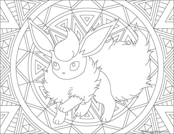 Покемон Флареон раскраска