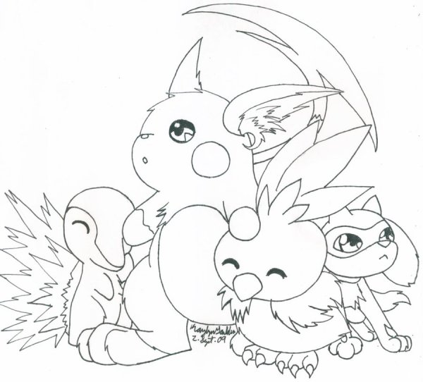 Покемоны раскраска стартовики