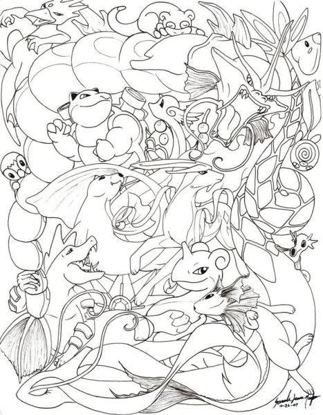 Покемоны для раскрашивания сложные