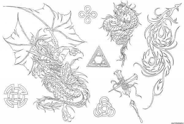 Разные эскизы татуировок