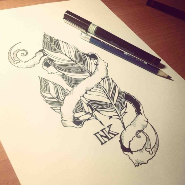 Эскизы тату на бумаге