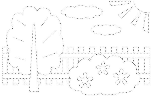 Обводка по точкам для дошкольников