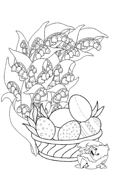 Пасхальные рисунки раскраски для детей