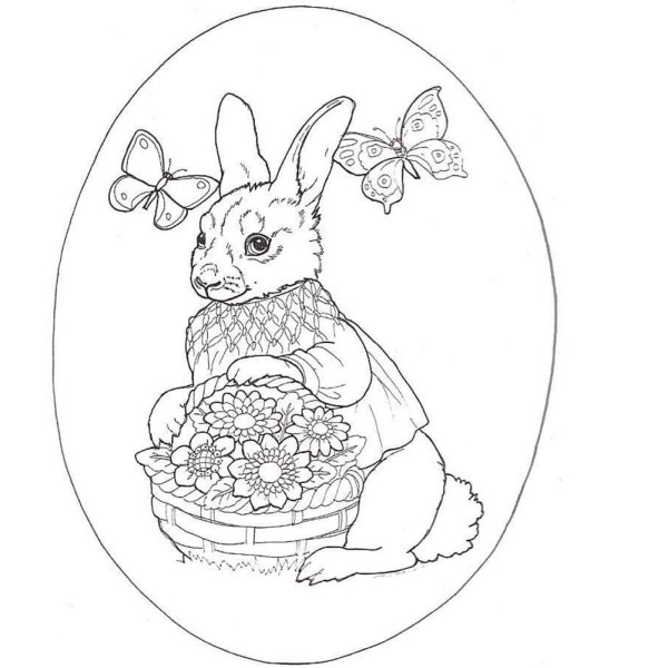 Пасхальный кролик раскраска
