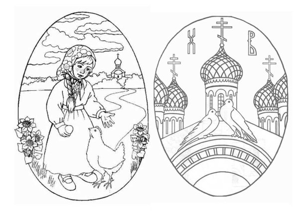 Детские рисунки на тему Пасха