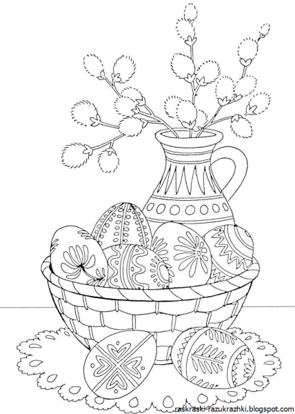 Раскраска праздник Пасхи