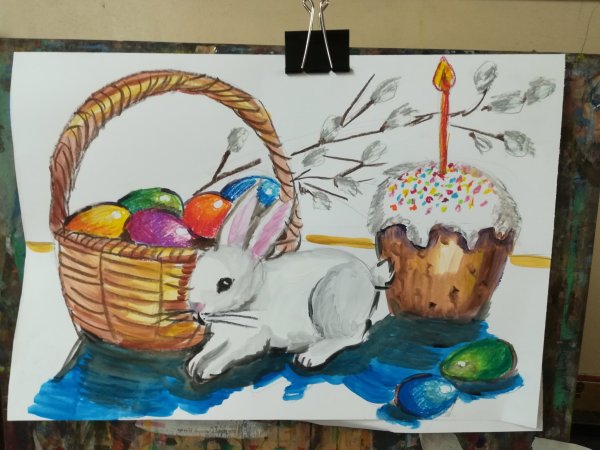 Пасхальный натюрморт карандашом