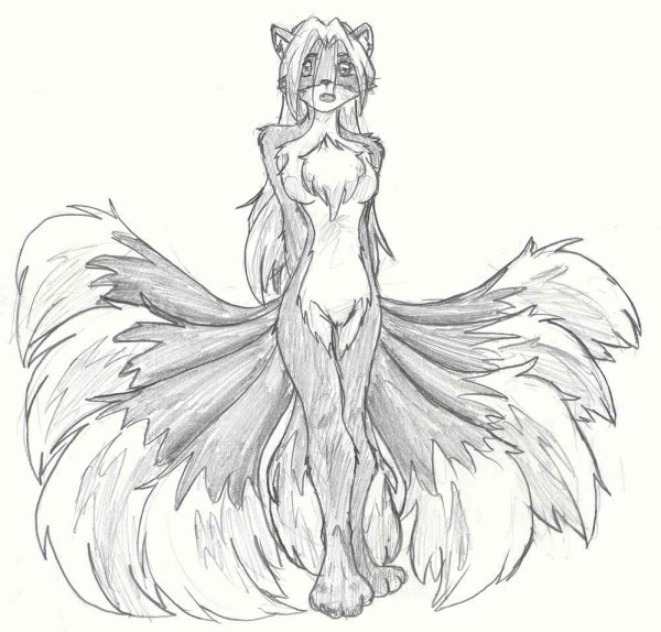 Лиса Кицунэ скетч