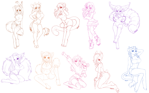 Позы для рисования фурри