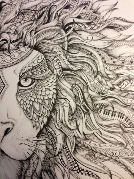 Зентангл волк