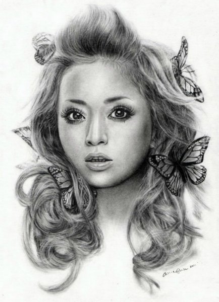 Девочка карандашом