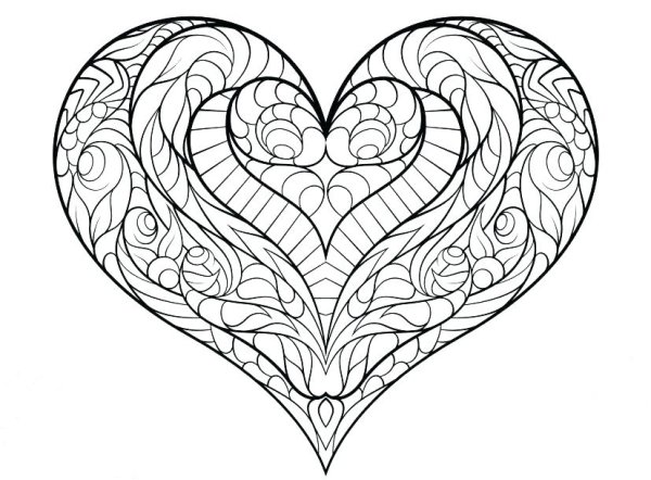 Сердце раскраска