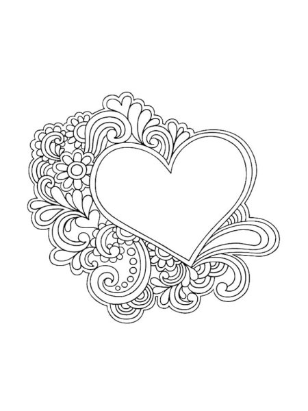 Раскраски антистресс сердце
