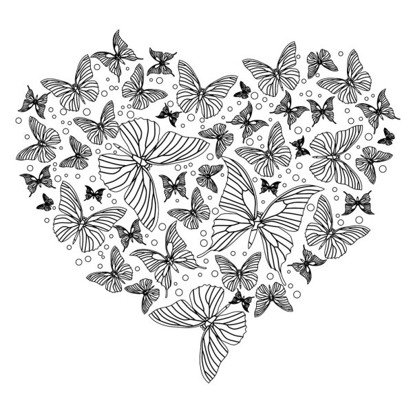 Раскраски антистресс сердечки