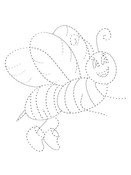 Обвести по точкам насекомые