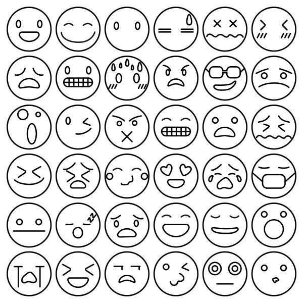 Раскраски для наклеек смайлики