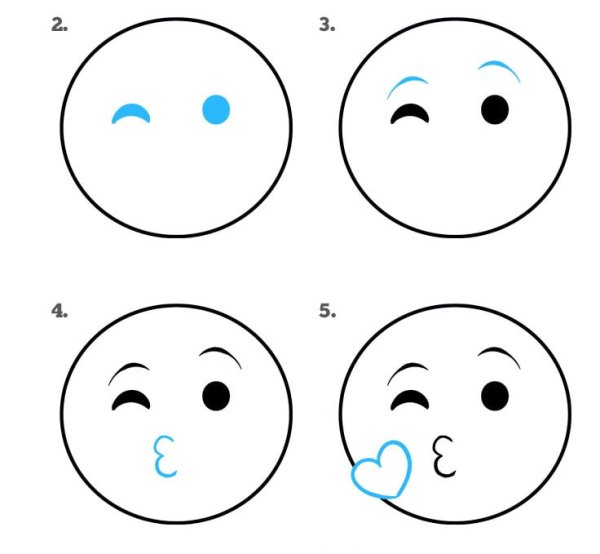 Рисунки поэтапно смайлы