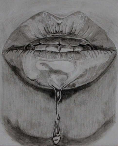 Губы арт карандашом