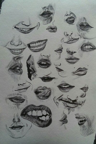 Губы для срисовки карандашом