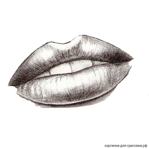 Красивые губы карандашом
