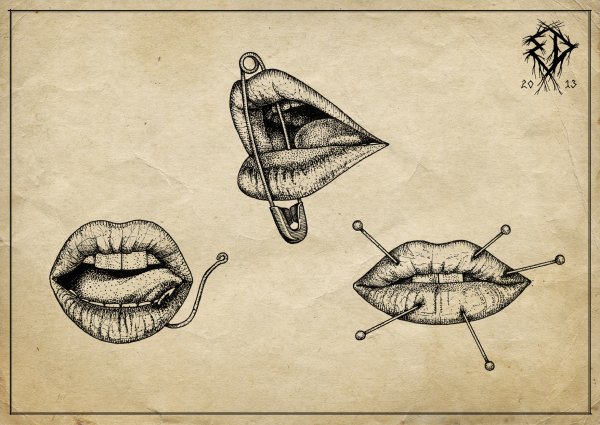 Губы скетч