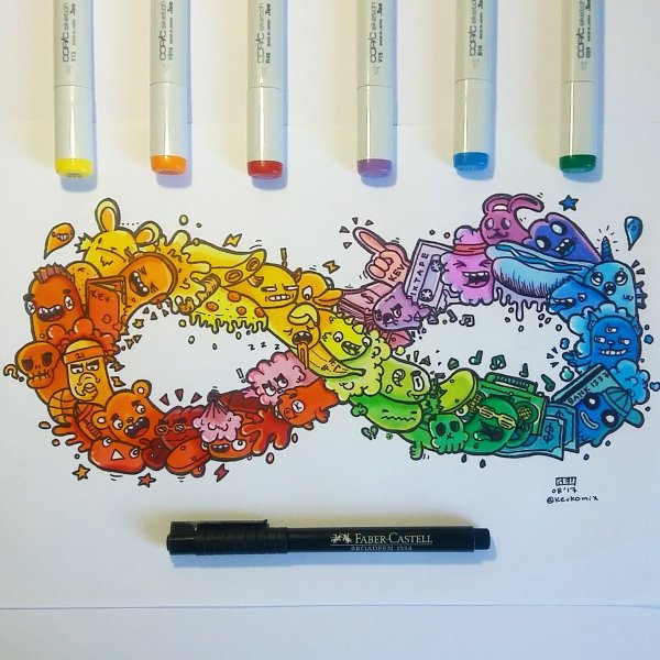 Животные фломастерами