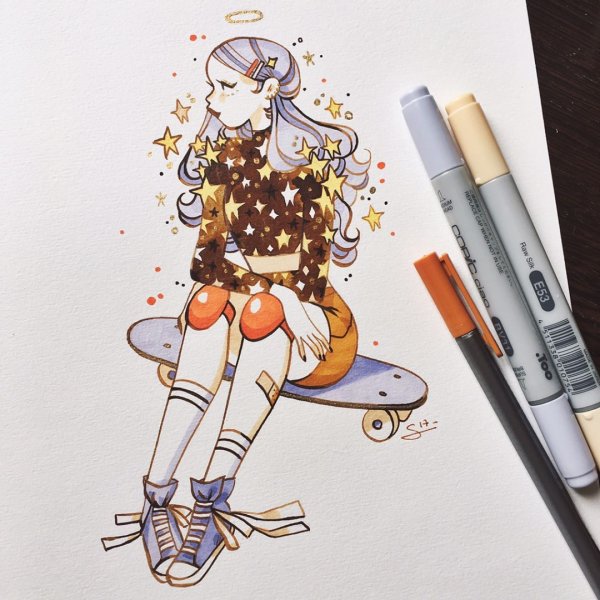 Сложные рисунки фломастерами