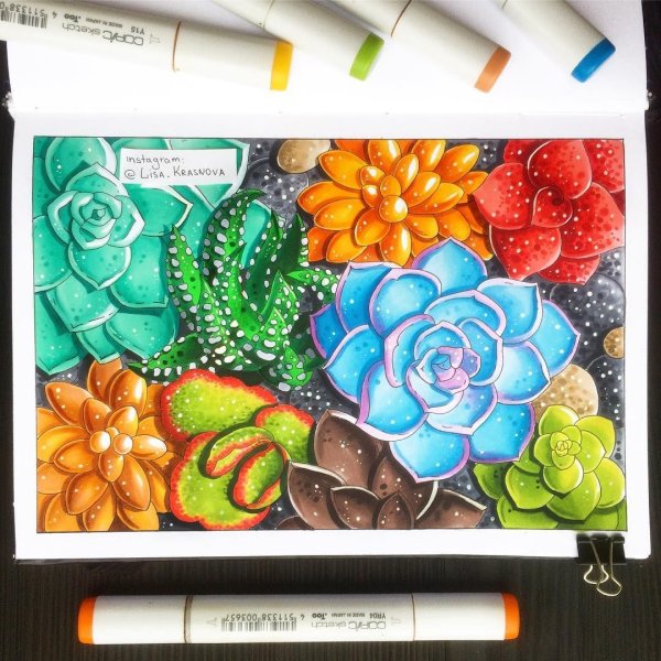 Стили рисования фломастерами