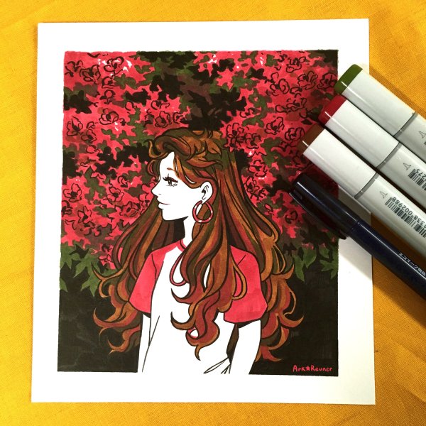 Наброски для скетчбука маркер