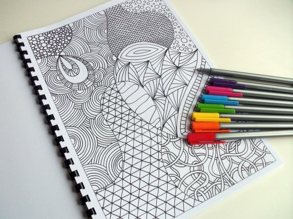 Узоры на тетради фломастером