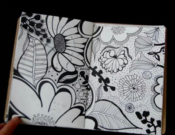 Идеи для скетчбука чёрно белые