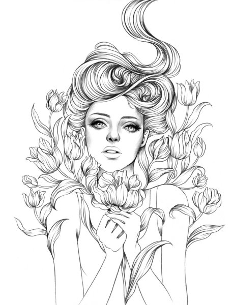 Раскраски для девочек слож