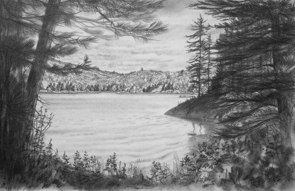 Лёгкие пейзажи карандашом