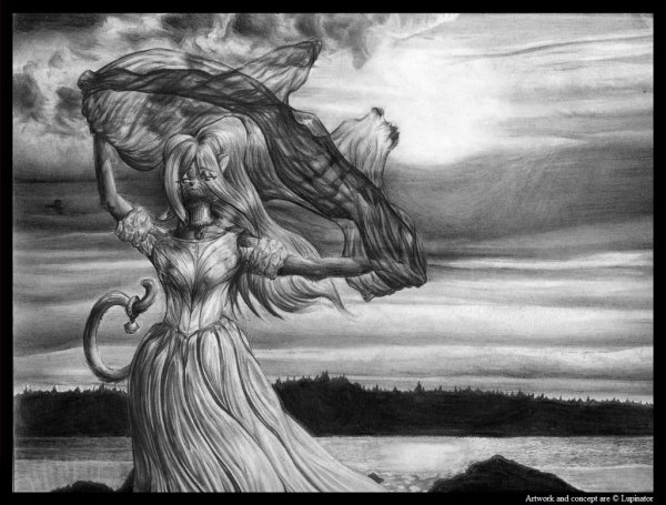 Девушка природа рисунок карандашом